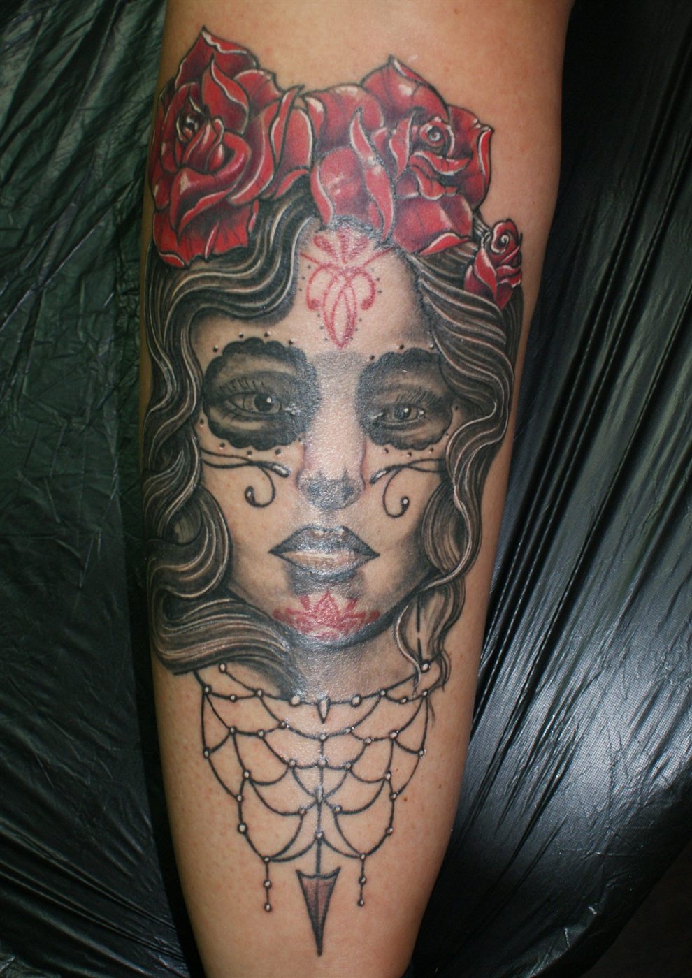 Sugar Skull Tattoo mit Gesicht